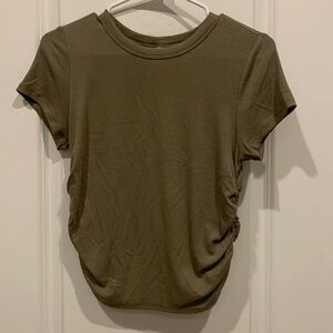 SHEIN, Olive Top Size M, Ruching On The Sides, Ties In The Back. Light Weight.